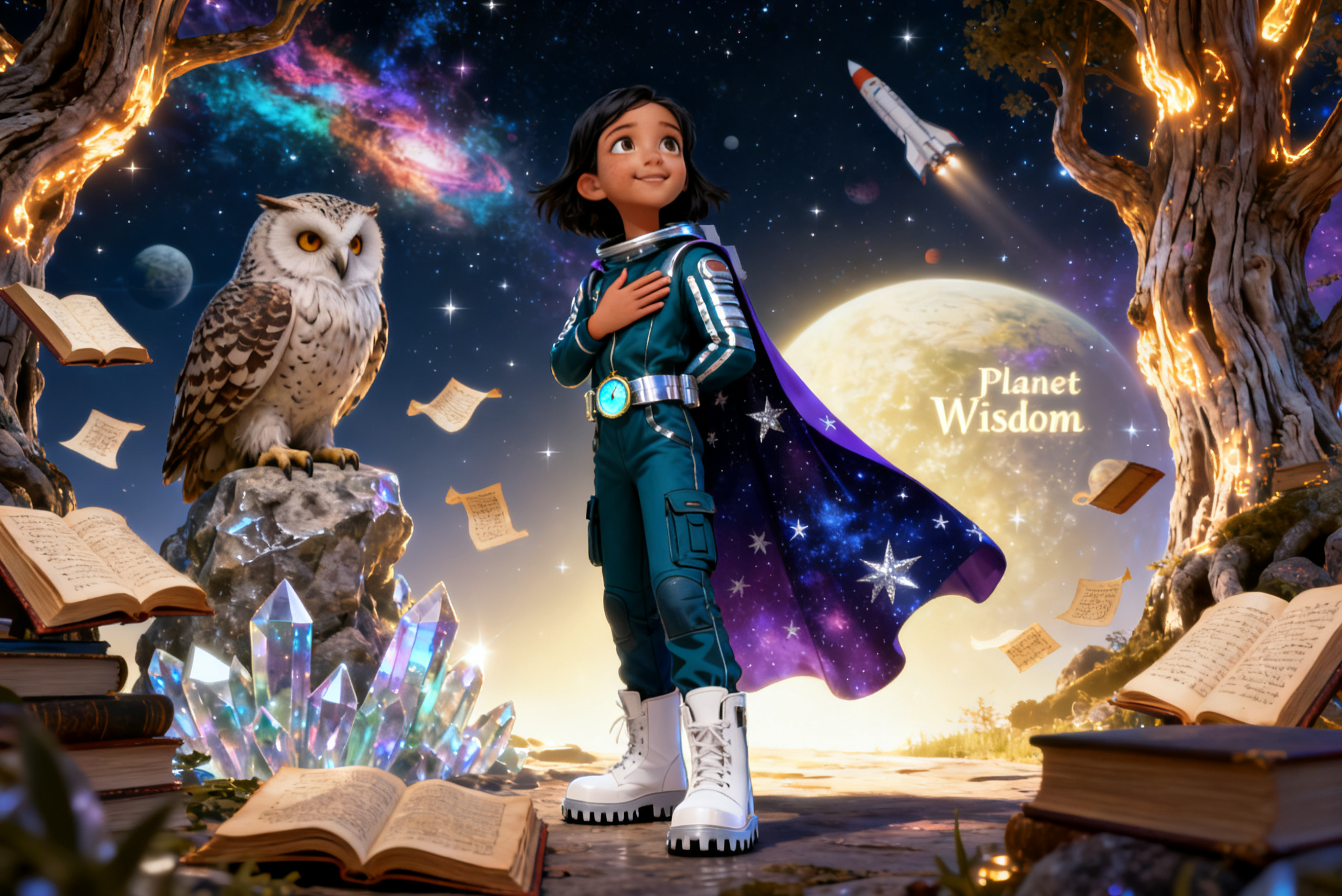 Shreya's Stellar Adventure — illustration for page 9