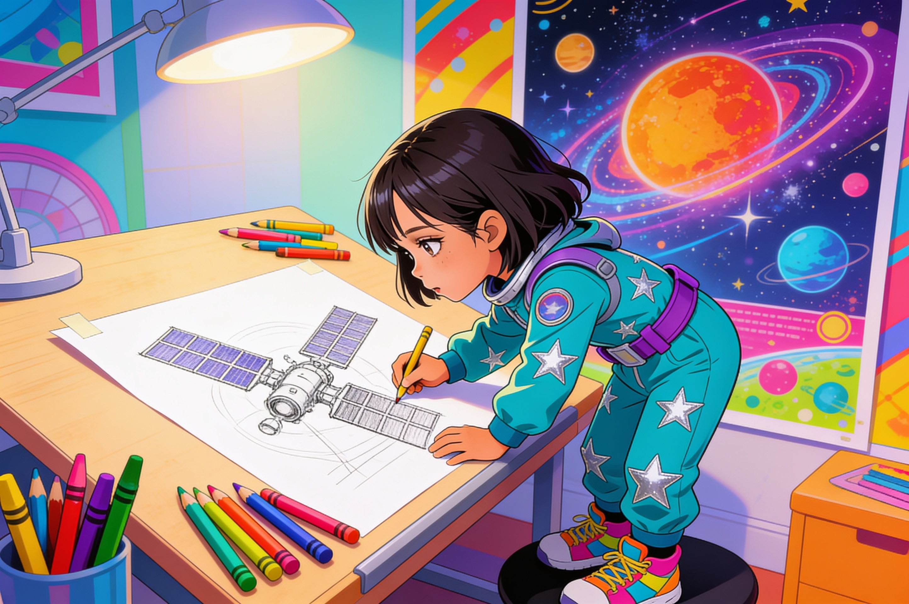 Aahana's Space Adventure — illustration for page 4