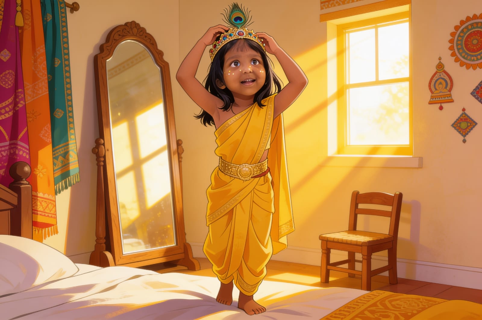 Aahana becomes the Little Krishna — illustration for page 1