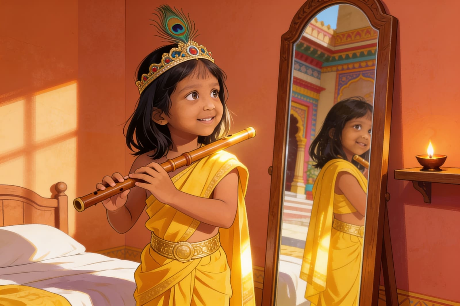 Aahana becomes the Little Krishna — illustration for page 2