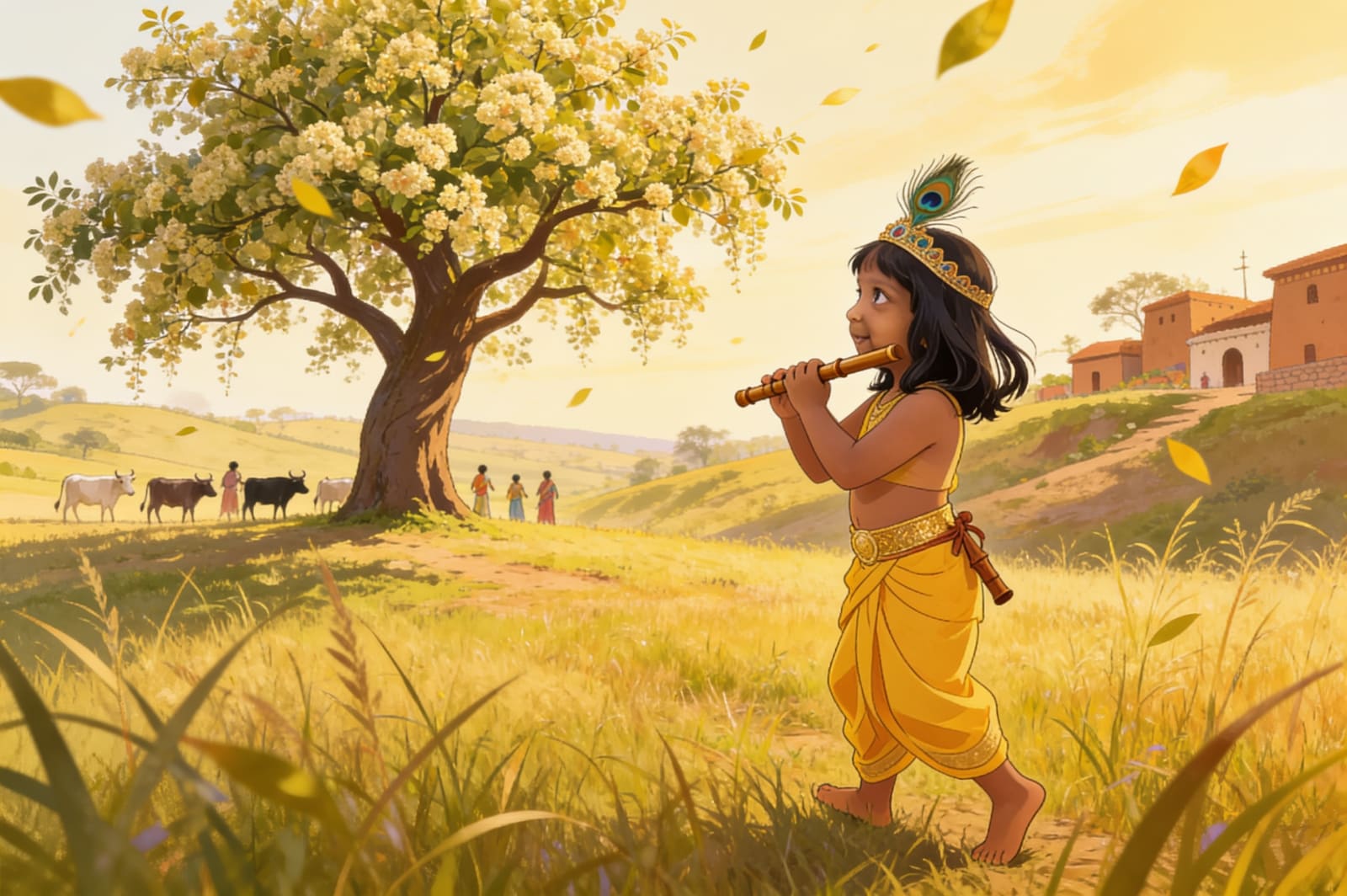 Aahana becomes the Little Krishna — illustration for page 4