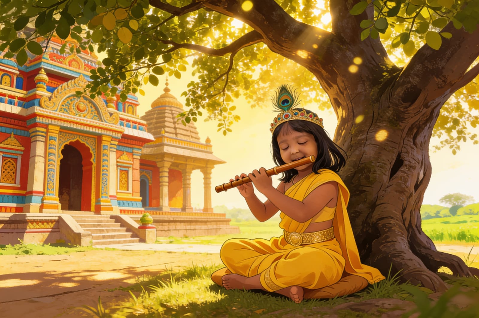 Aahana becomes the Little Krishna — illustration for page 5