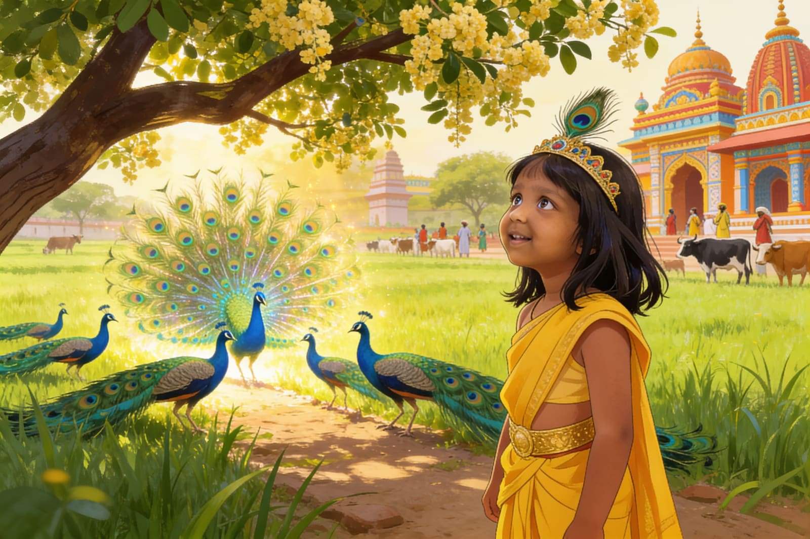 Aahana becomes the Little Krishna — illustration for page 9