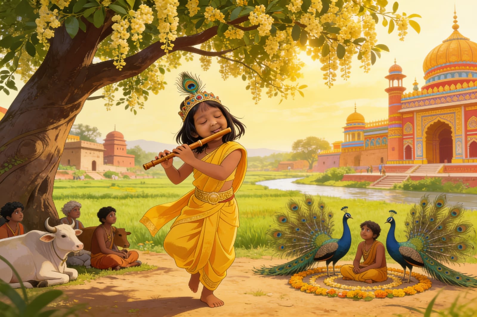 Aahana becomes the Little Krishna — illustration for page 11