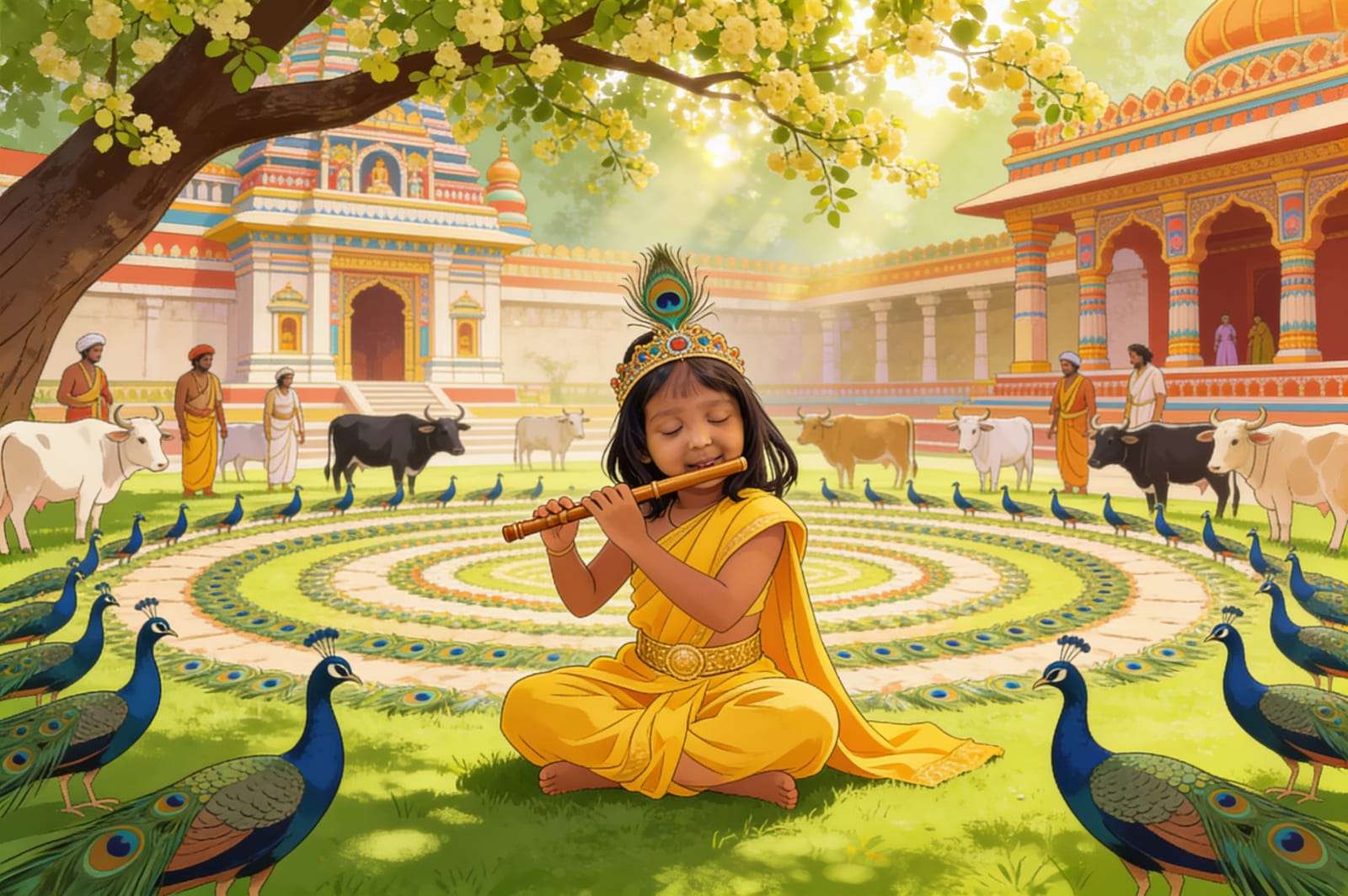 Aahana becomes the Little Krishna — illustration for page 14