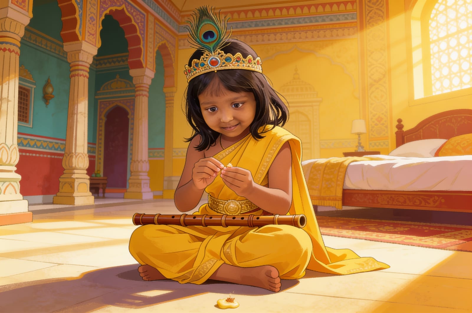 Aahana becomes the Little Krishna — illustration for page 16