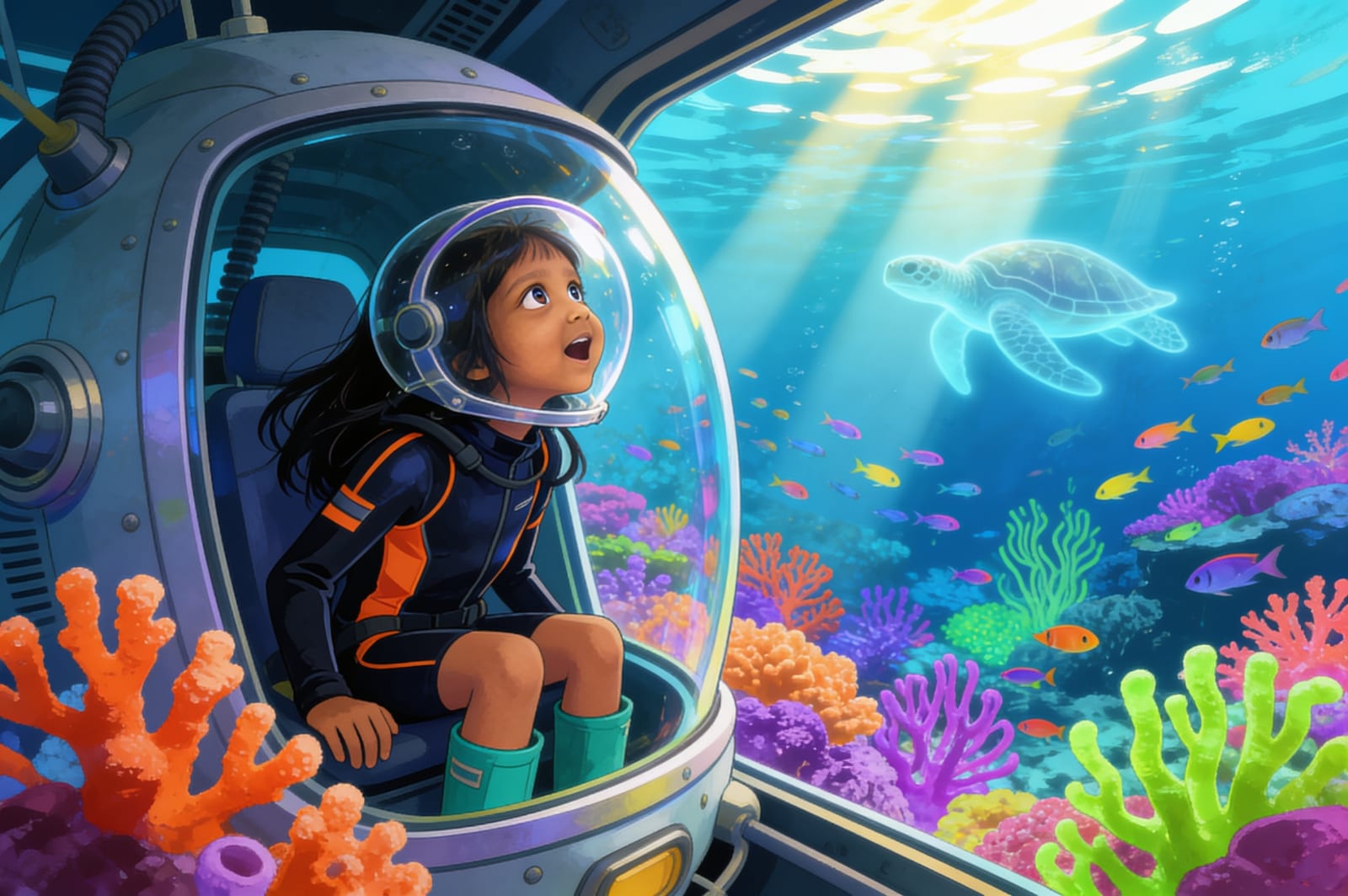 Aahana's Deep-Sea Expedition — illustration for page 2