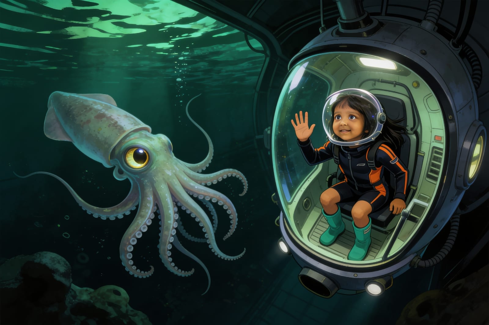 Aahana's Deep-Sea Expedition — illustration for page 3