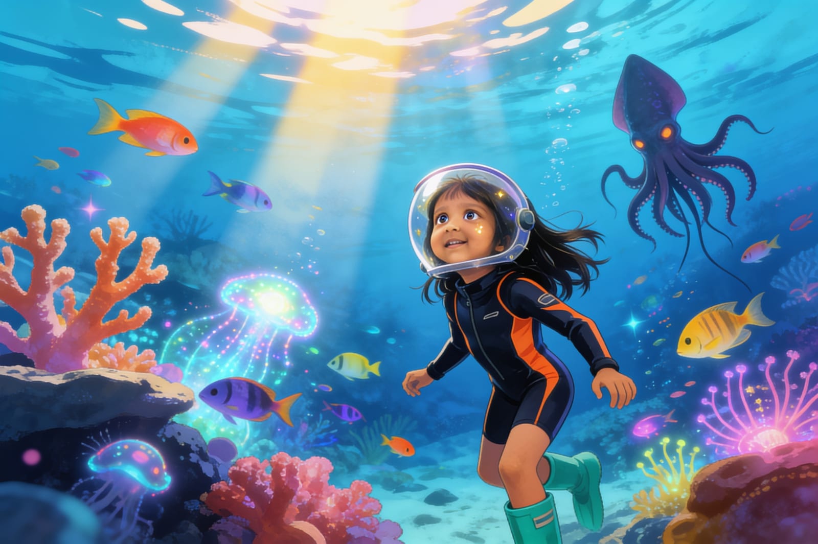 Aahana's Deep-Sea Expedition — illustration for page 9