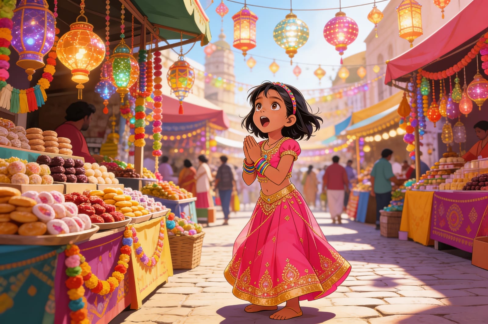 Shreya's Birthday Lantern Quest — illustration for page 2