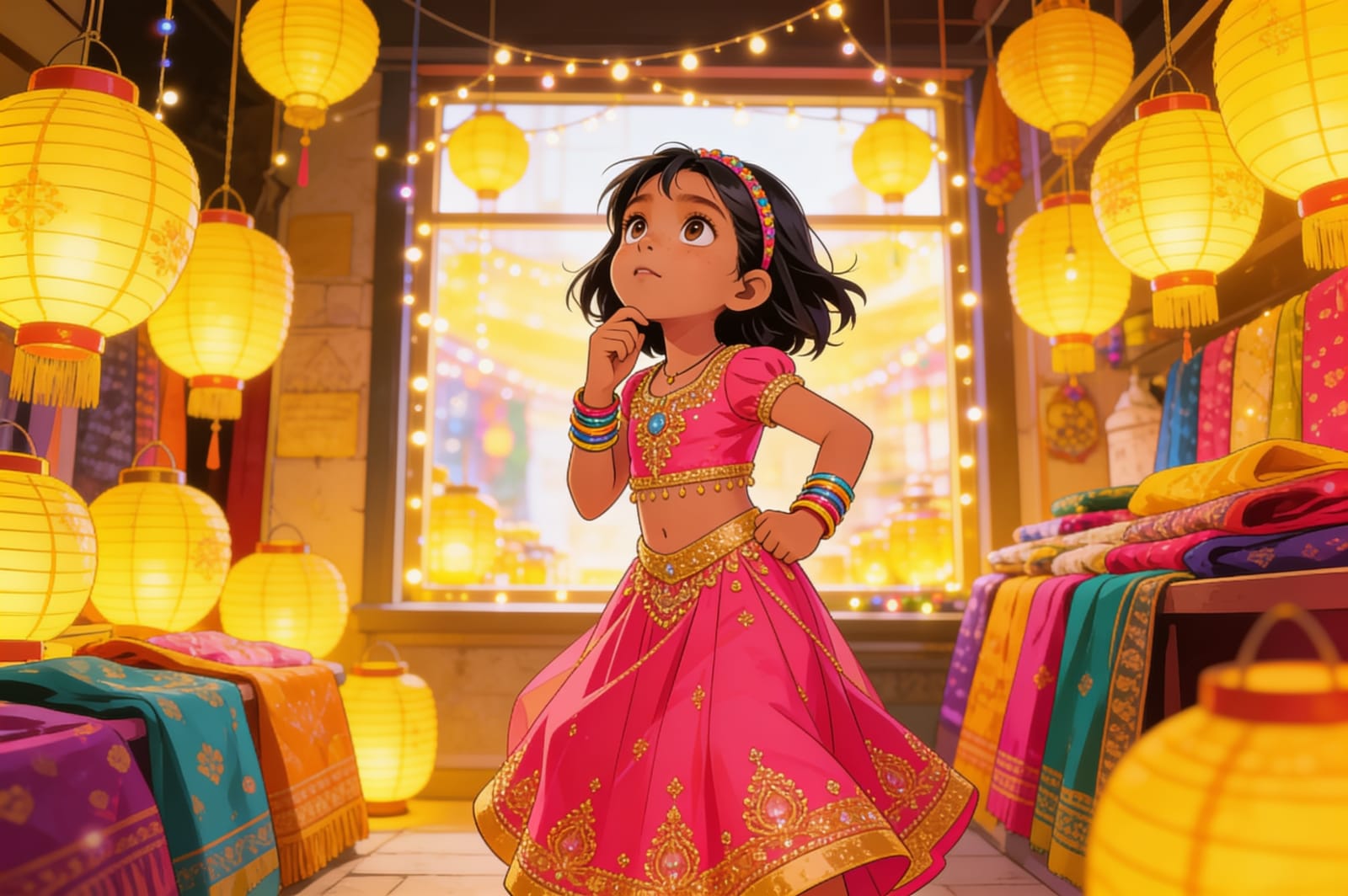 Shreya's Birthday Lantern Quest — illustration for page 3