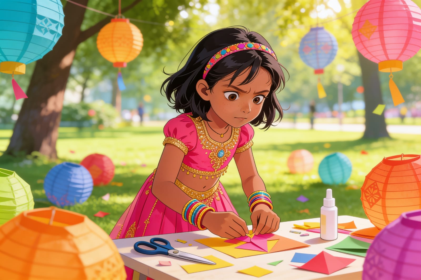 Shreya's Birthday Lantern Quest — illustration for page 5