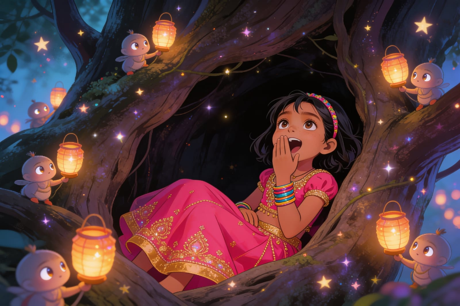 Shreya's Birthday Lantern Quest — illustration for page 8