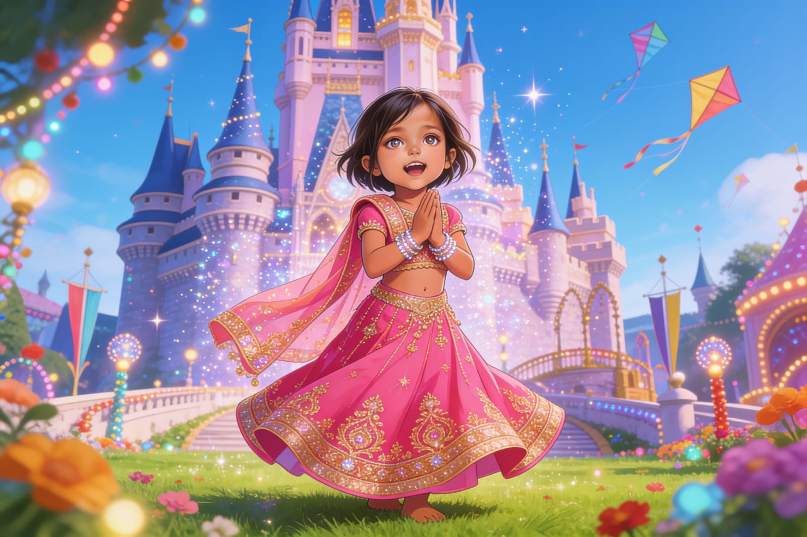 Aahana's Festival of Lights — illustration for page 2