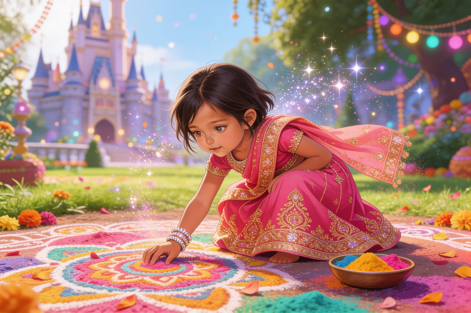Aahana's Festival of Lights — illustration for page 3
