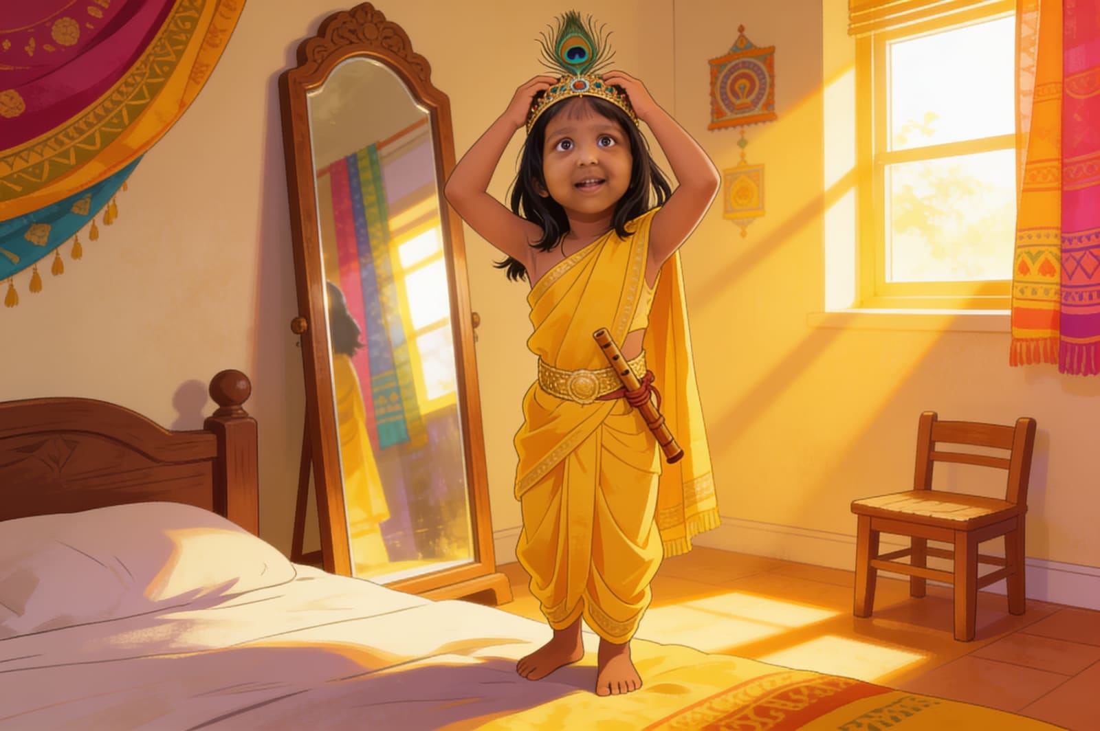 Aahana becomes the Little Krishna — illustration for page 1