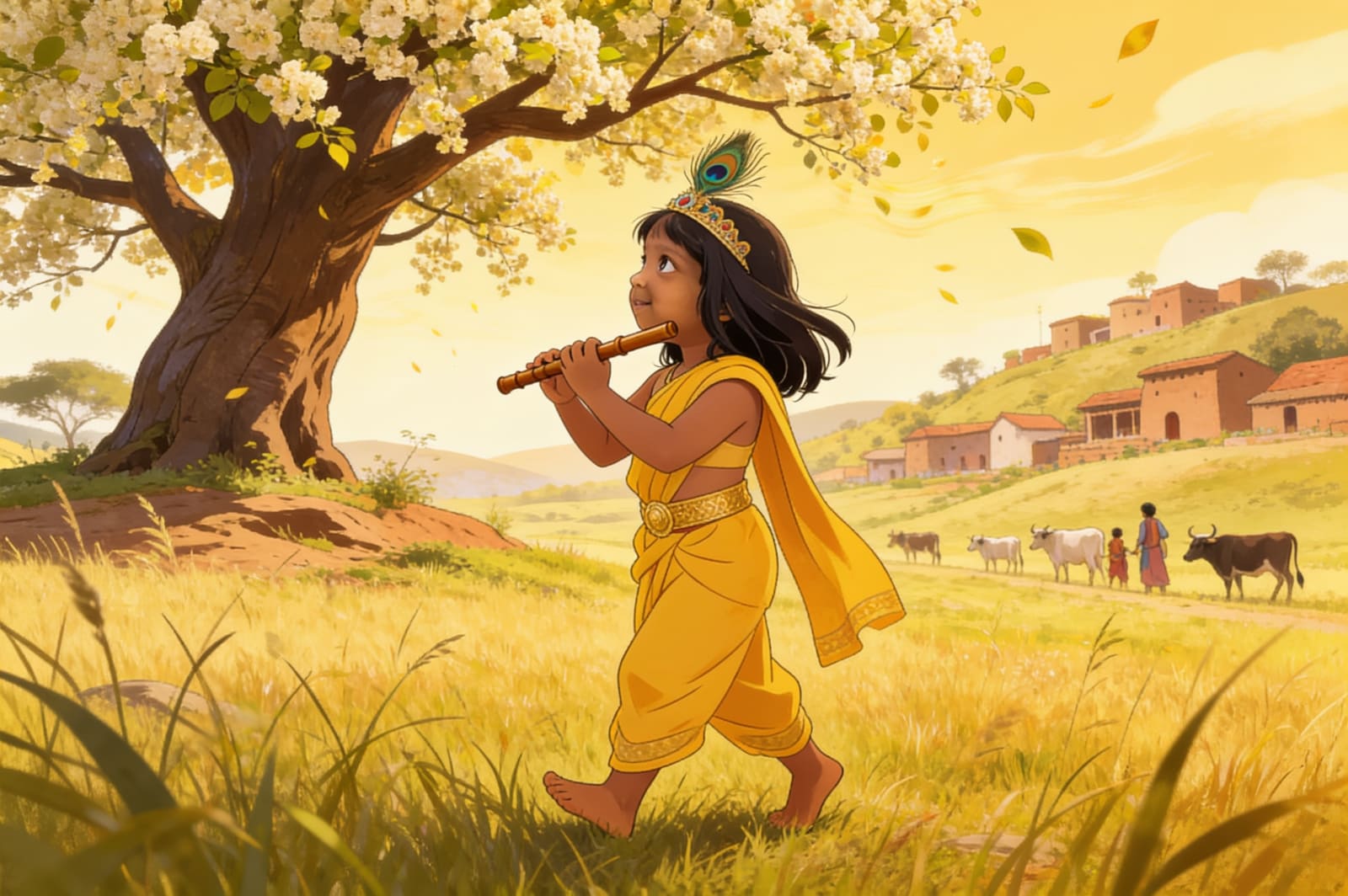 Aahana becomes the Little Krishna — illustration for page 4