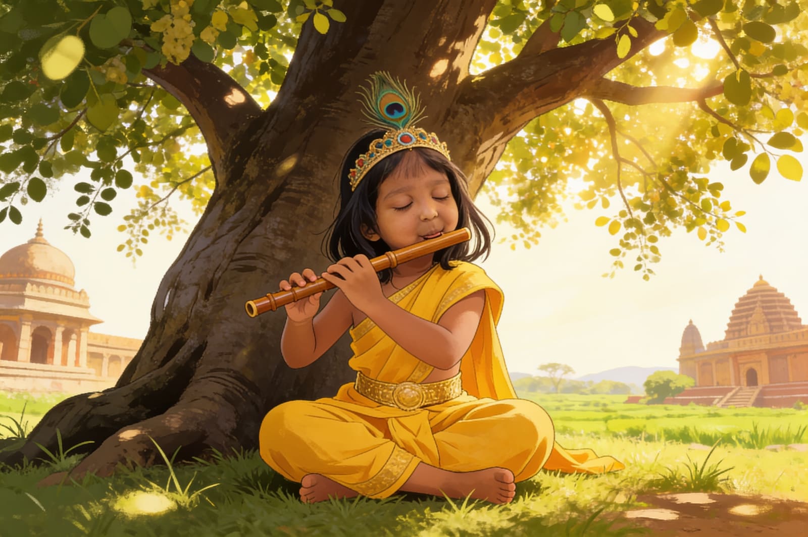 Aahana becomes the Little Krishna — illustration for page 5