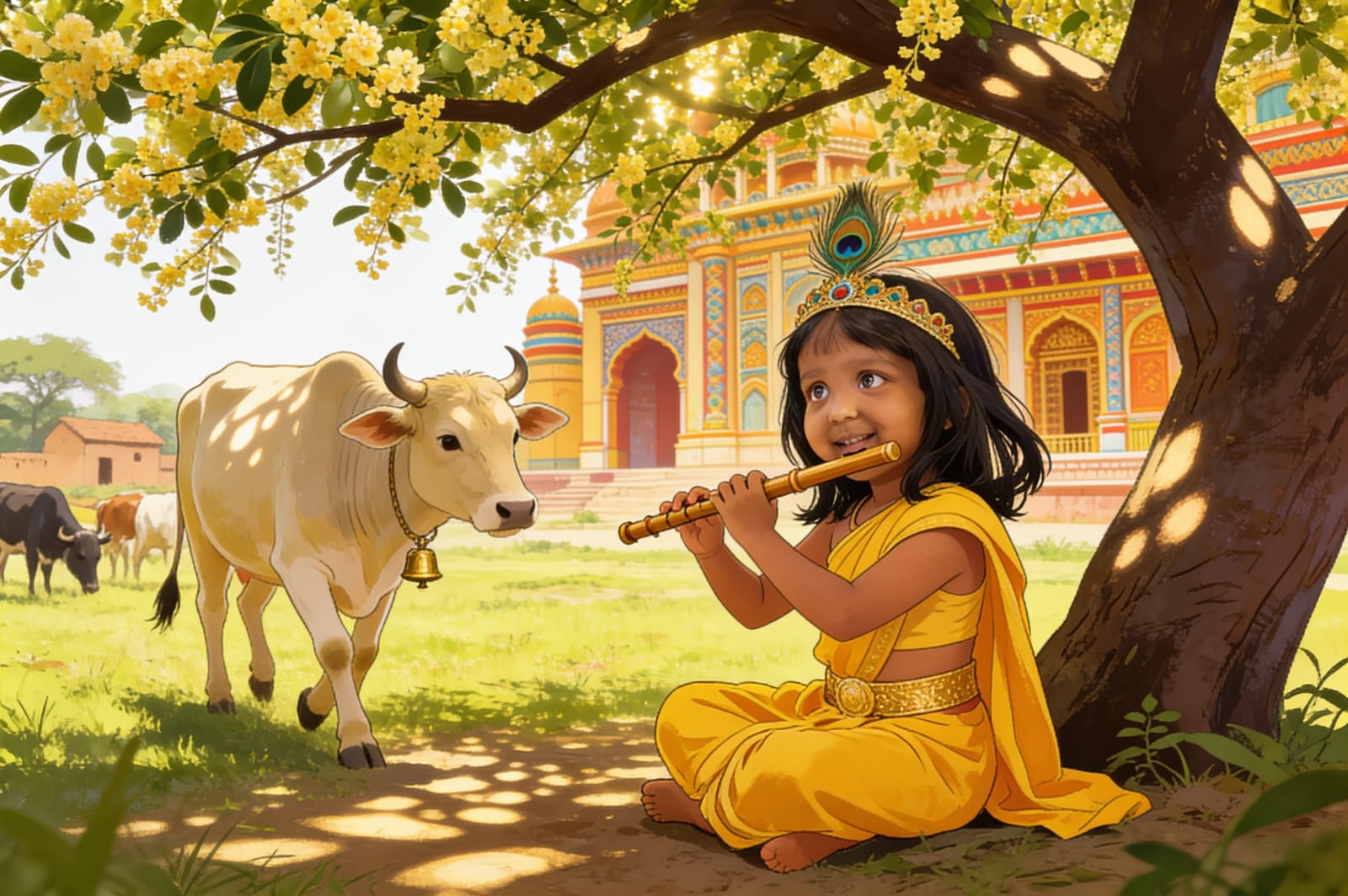 Aahana becomes the Little Krishna — illustration for page 6