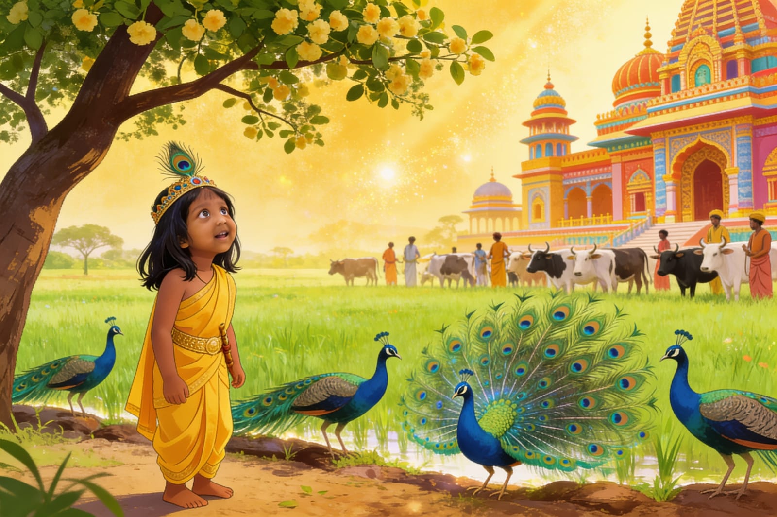 Aahana becomes the Little Krishna — illustration for page 9