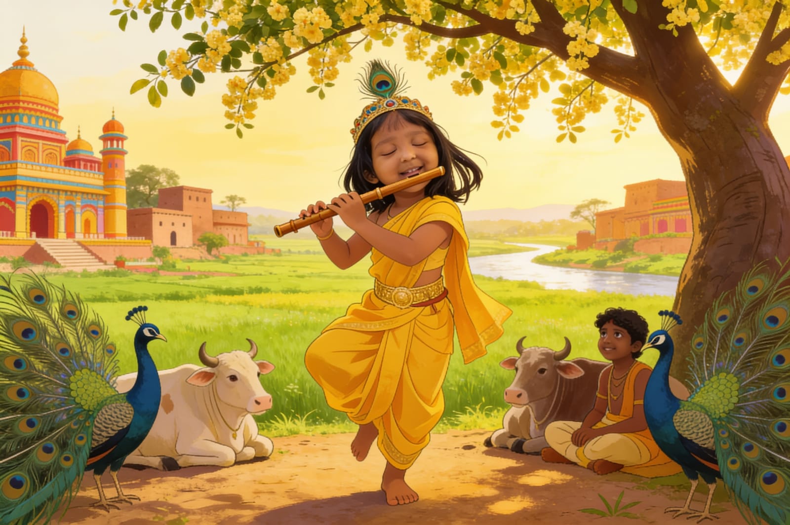 Aahana becomes the Little Krishna — illustration for page 11