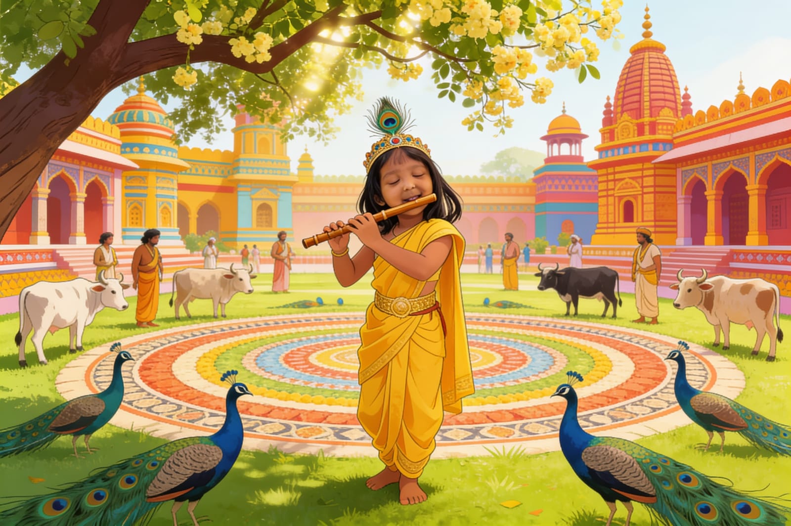 Aahana becomes the Little Krishna — illustration for page 14