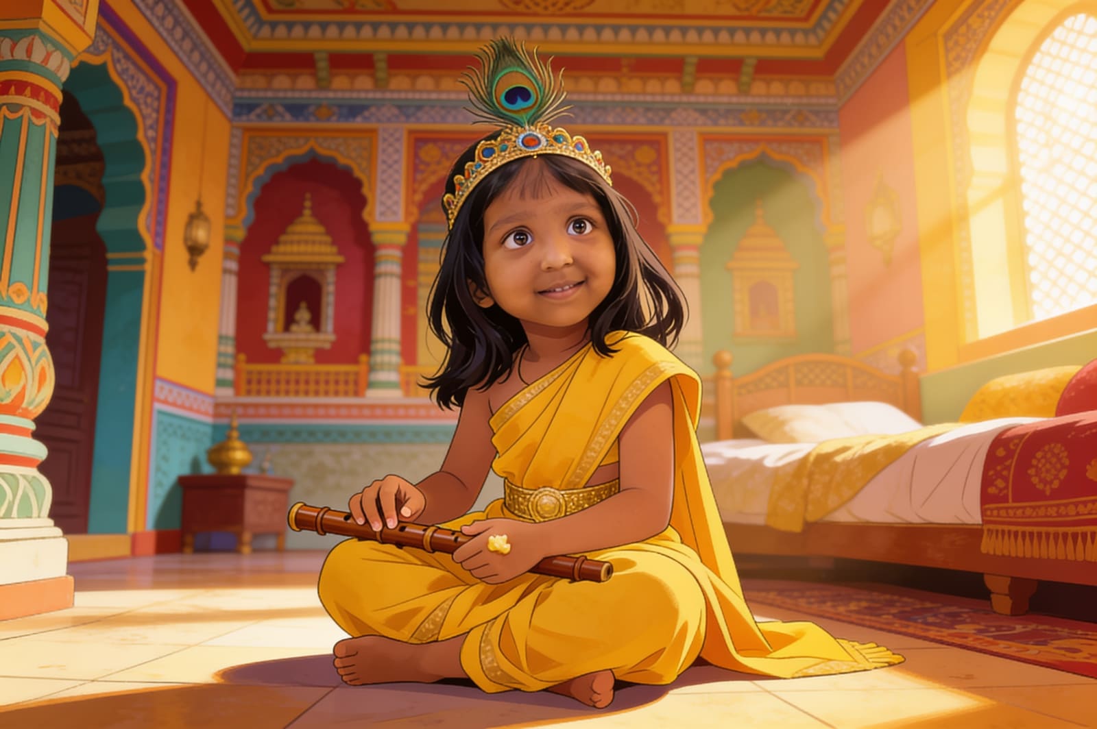 Aahana becomes the Little Krishna — illustration for page 16