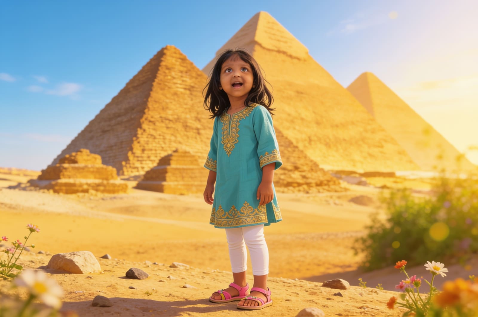Aahana's Adventure in Egypt — illustration for page 2