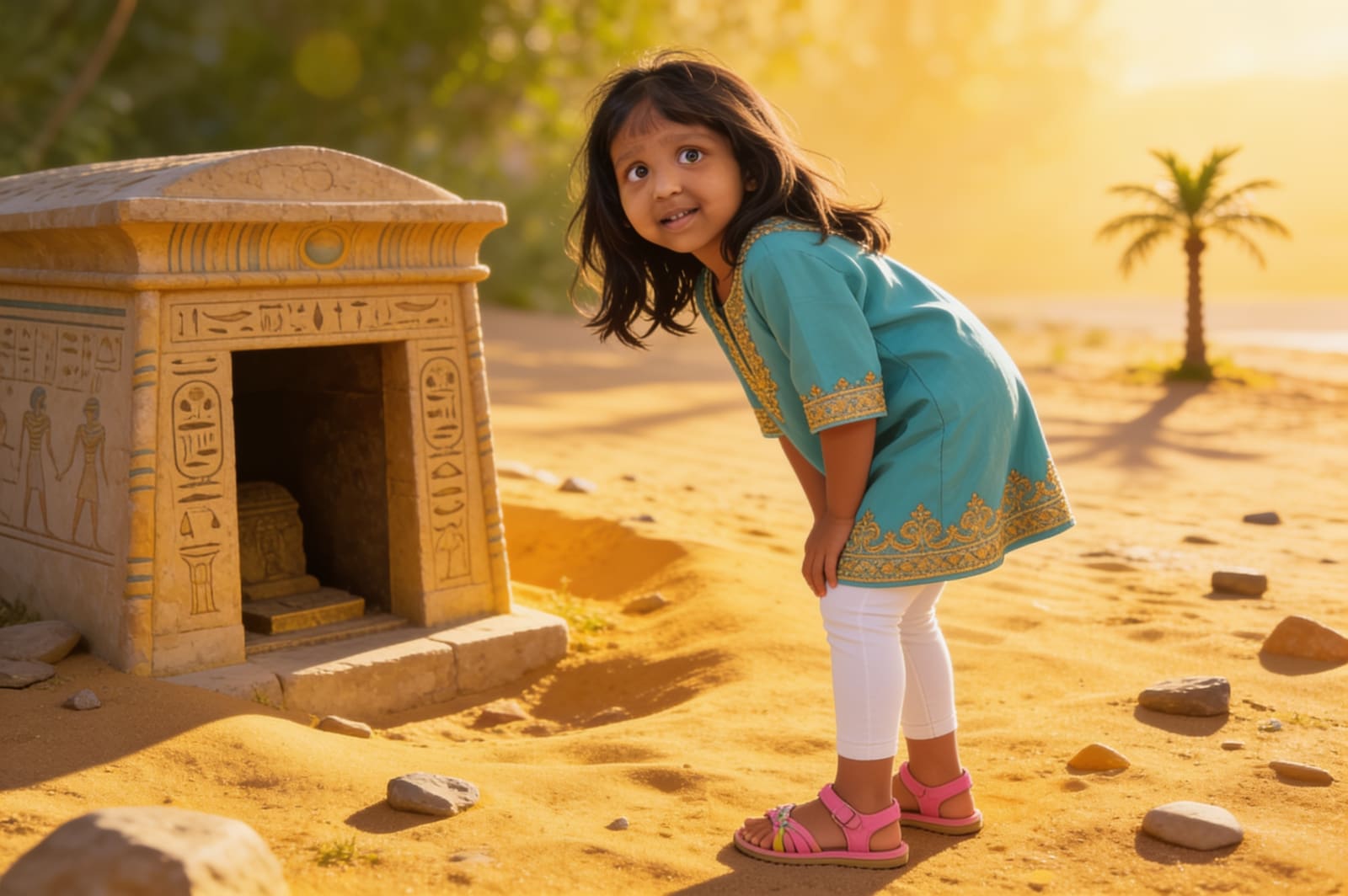 Aahana's Adventure in Egypt — illustration for page 3
