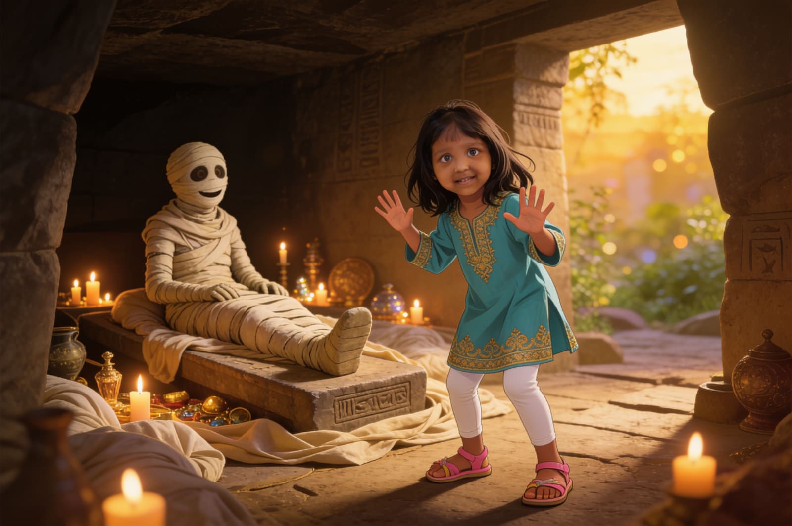 Aahana's Adventure in Egypt — illustration for page 4