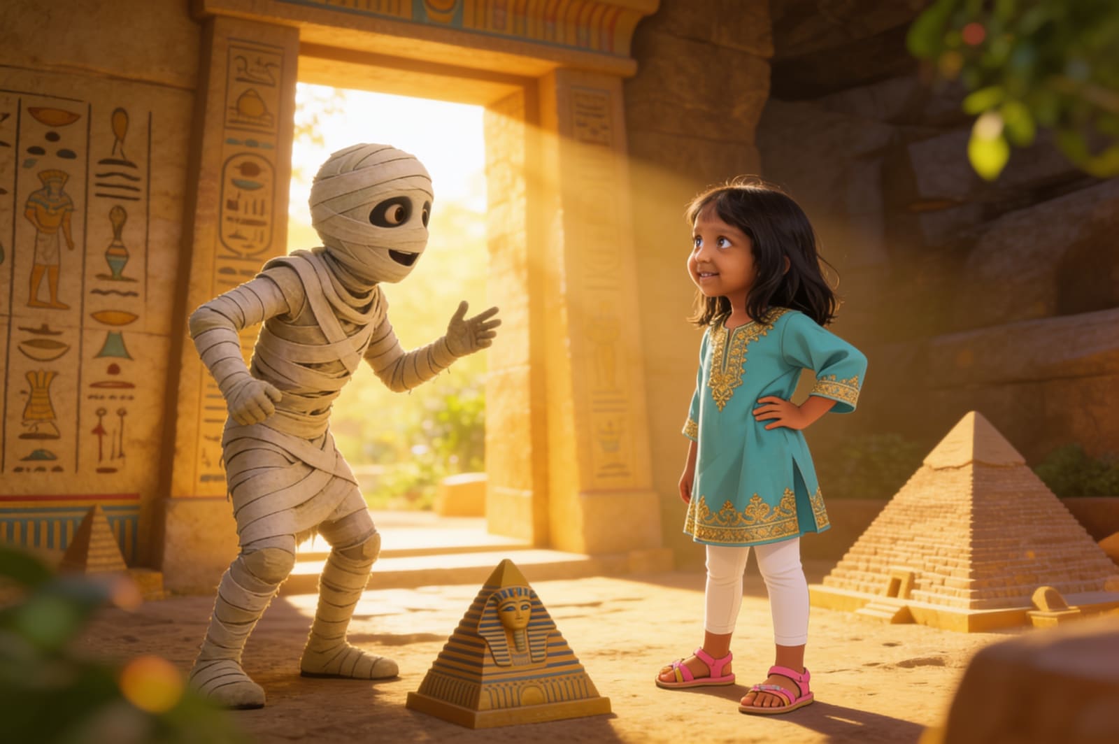 Aahana's Adventure in Egypt — illustration for page 6