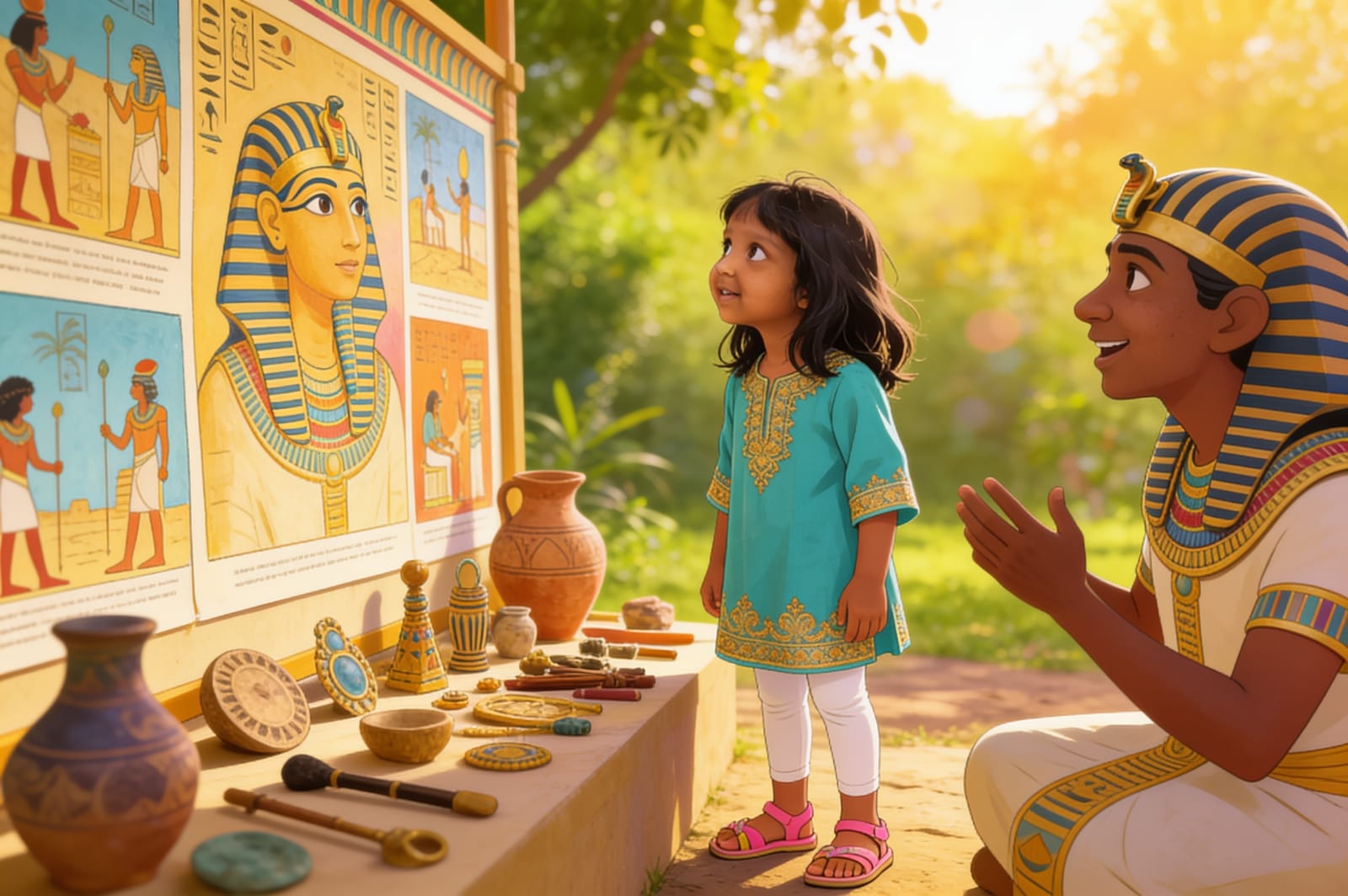 Aahana's Adventure in Egypt — illustration for page 9