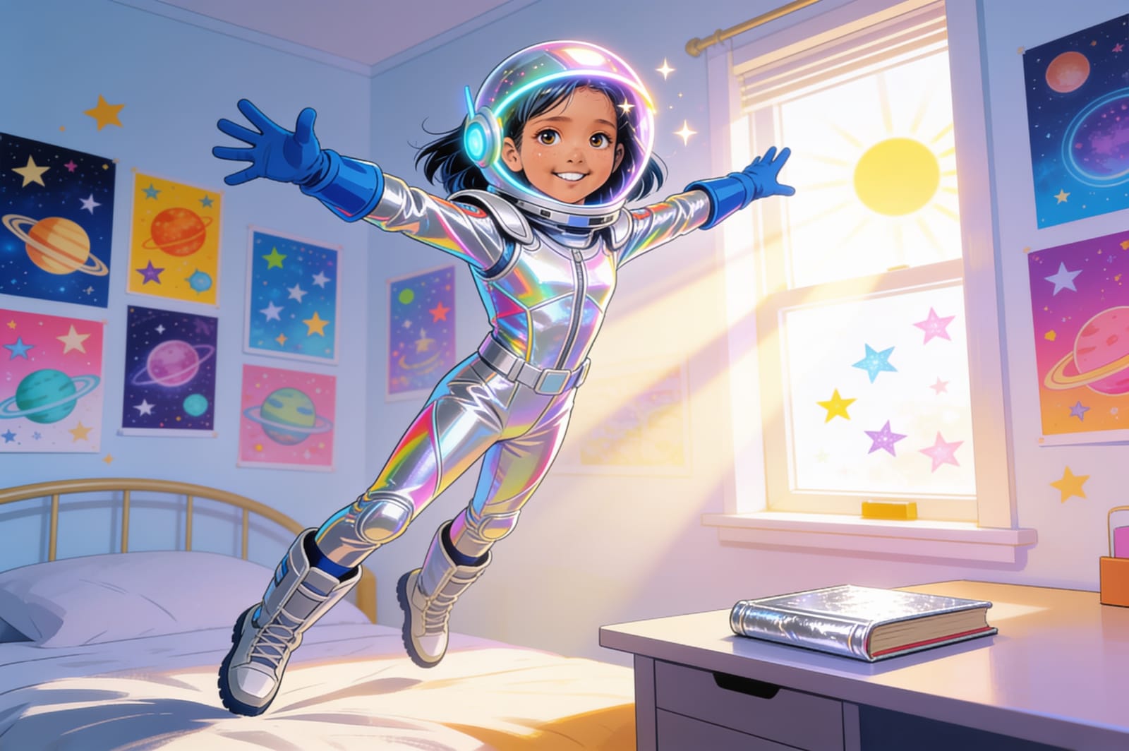 Shreya the Space Hero — illustration for page 1
