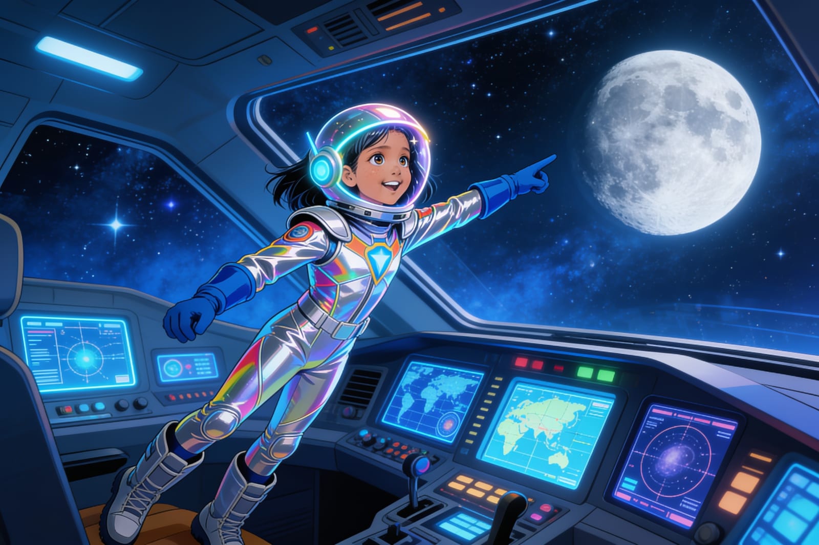 Shreya the Space Hero — illustration for page 5