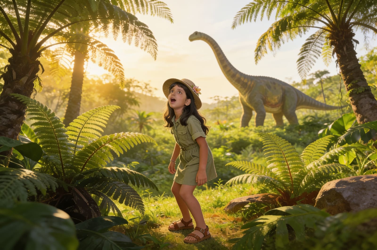 Shreya's Cretaceous Adventure — illustration for page 1
