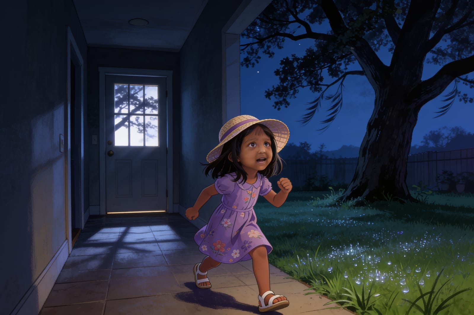 The Blocky Light in the Backyard — illustration for page 2