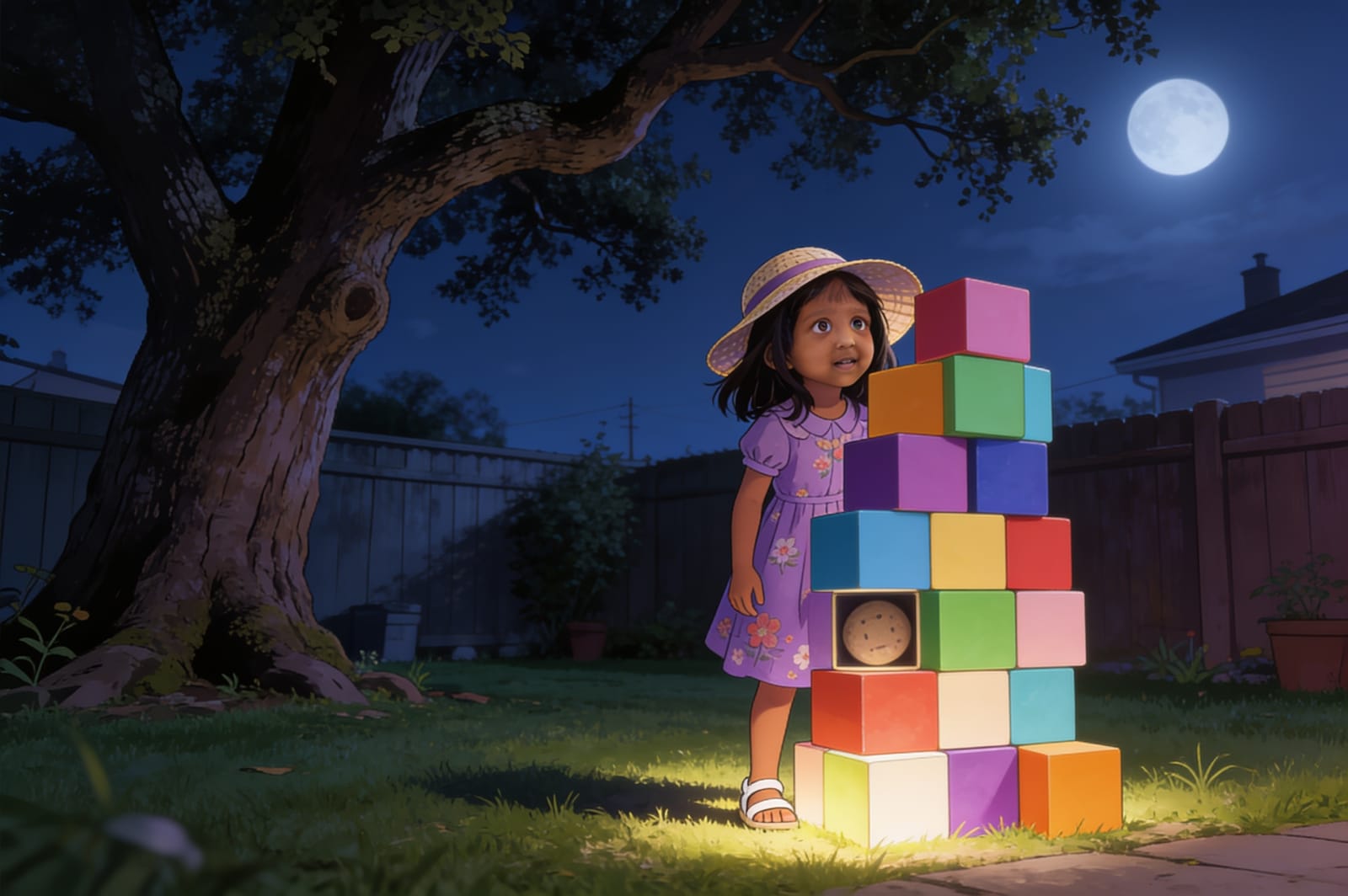 The Blocky Light in the Backyard — illustration for page 4