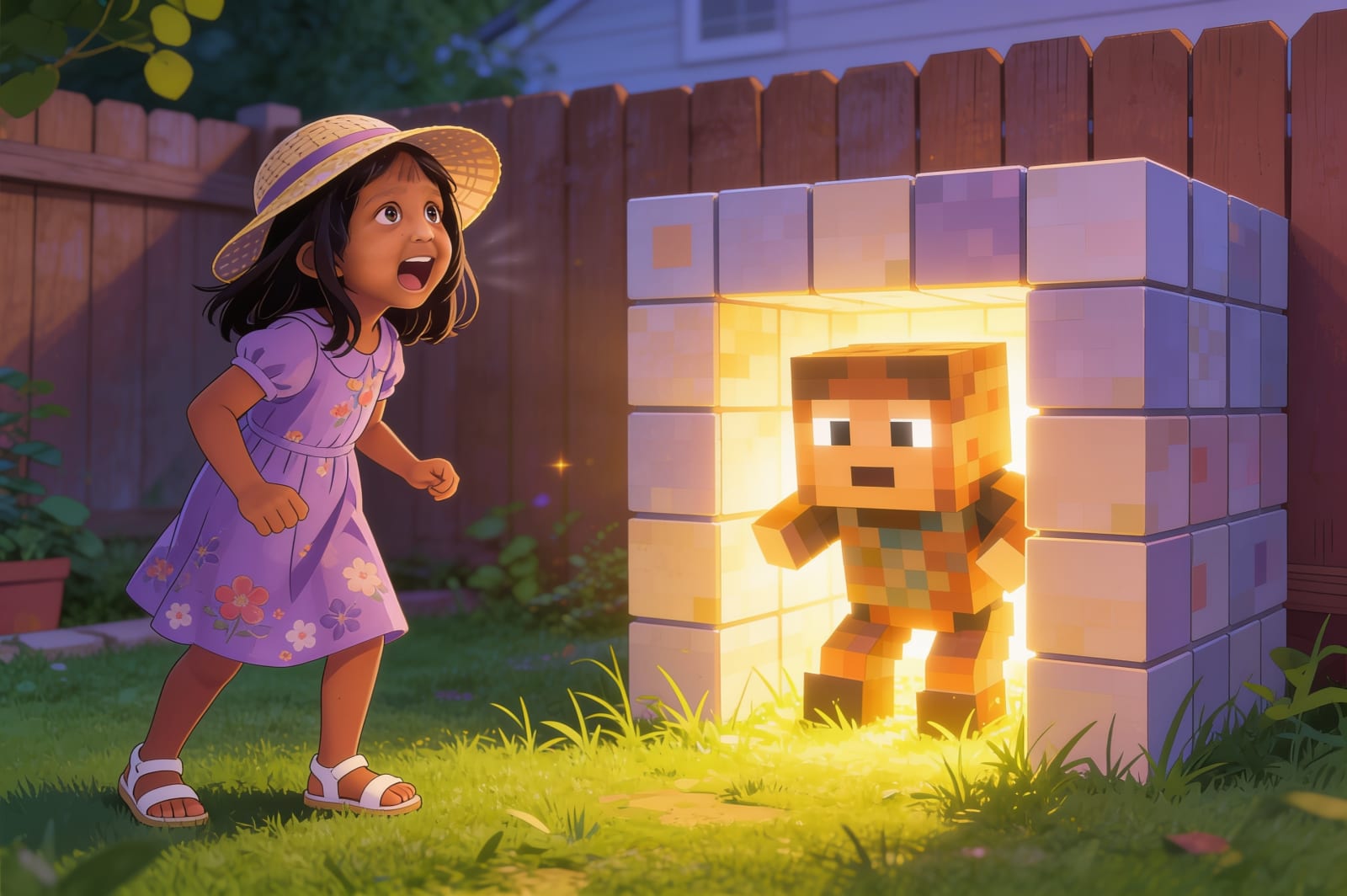 The Blocky Light in the Backyard — illustration for page 5