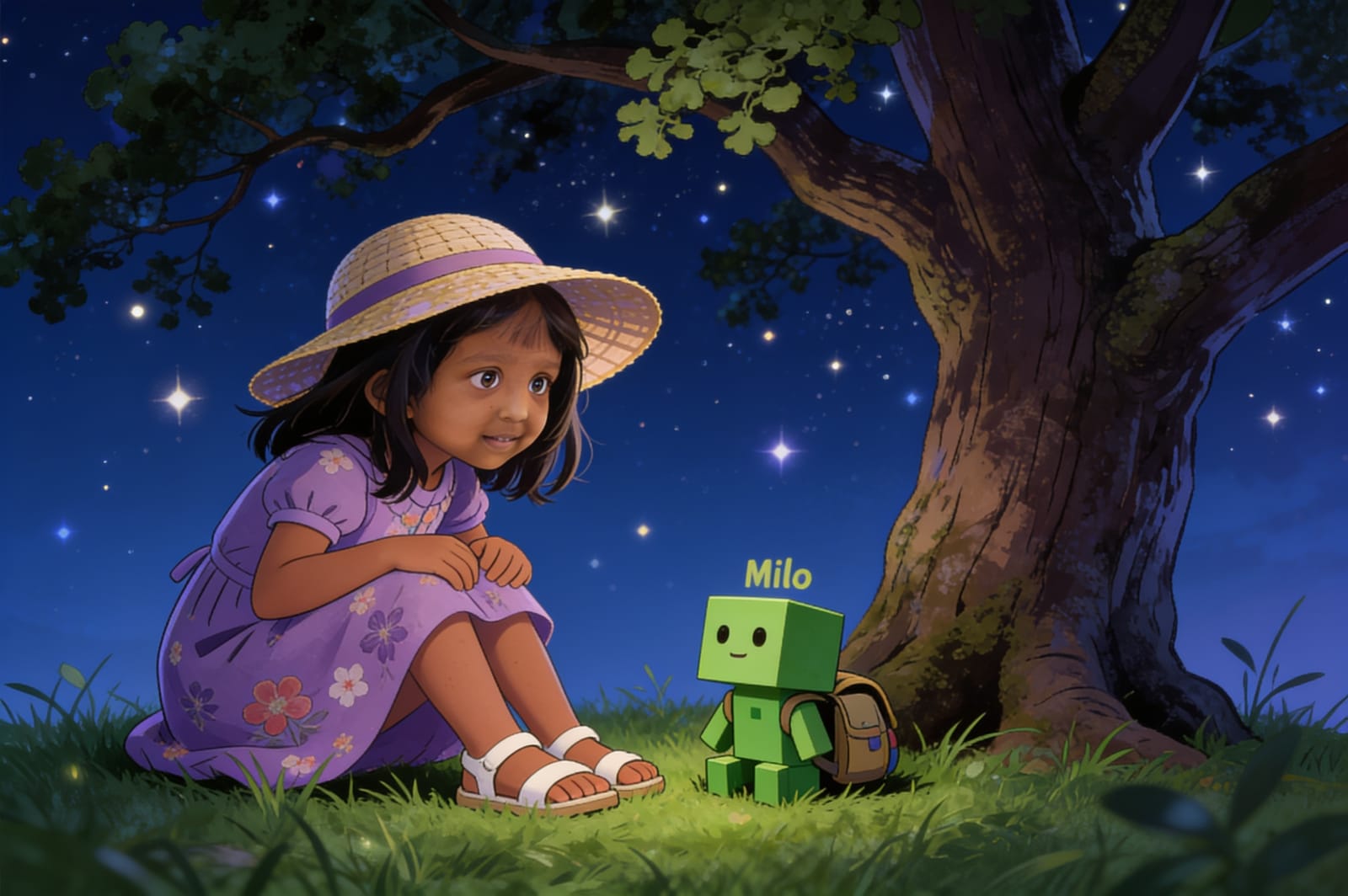 The Blocky Light in the Backyard — illustration for page 6