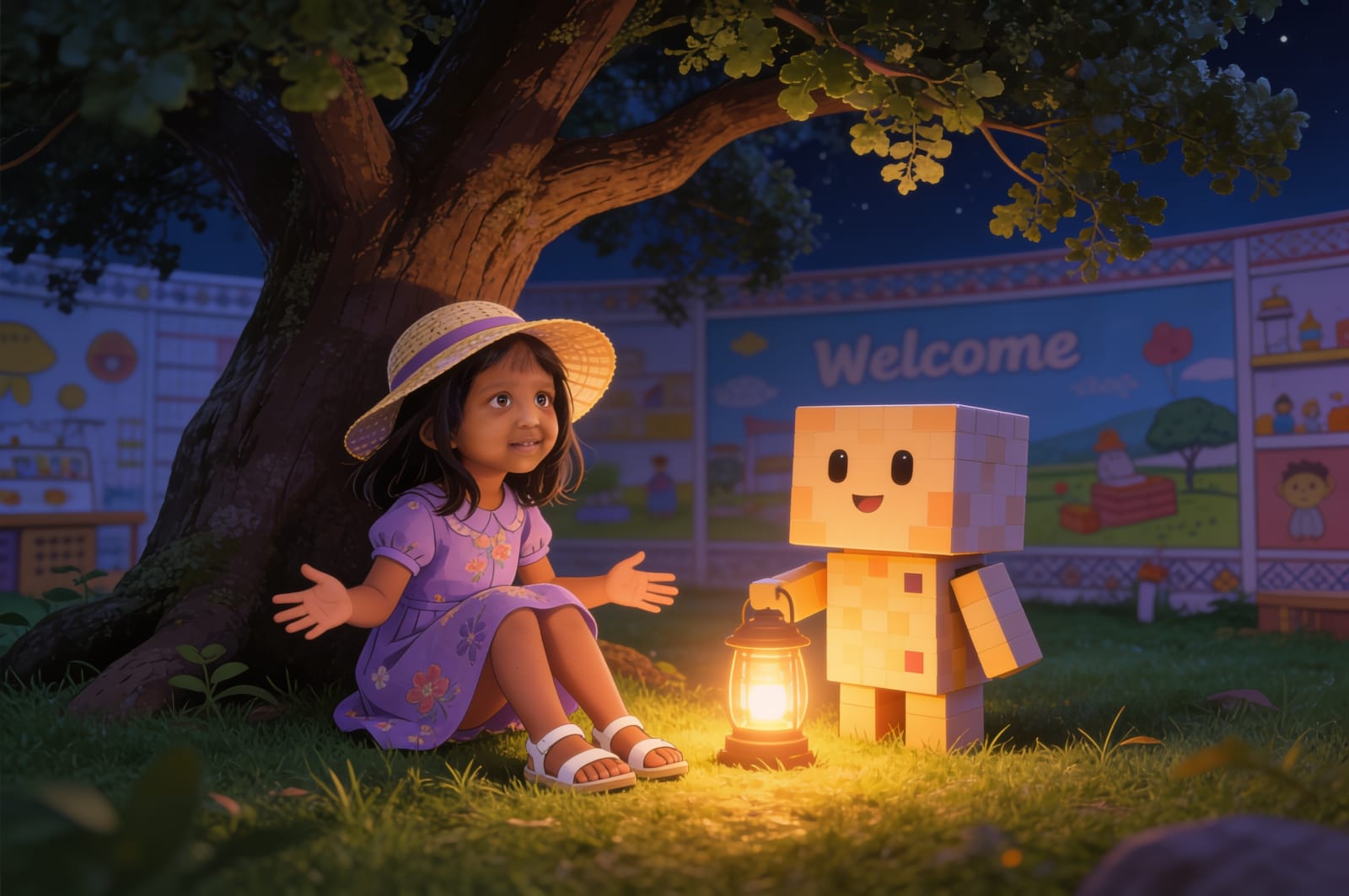 The Blocky Light in the Backyard — illustration for page 7