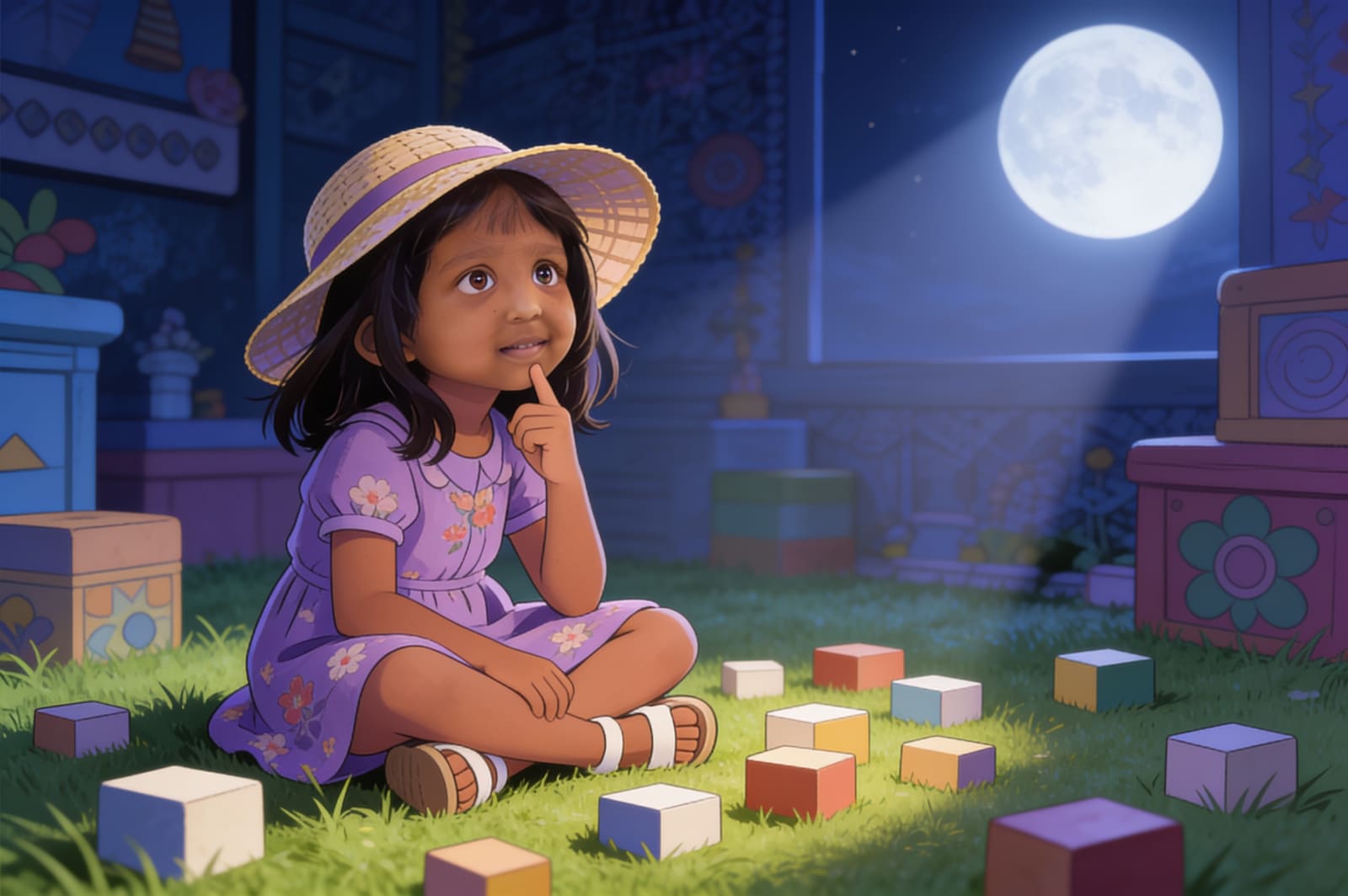 The Blocky Light in the Backyard — illustration for page 9