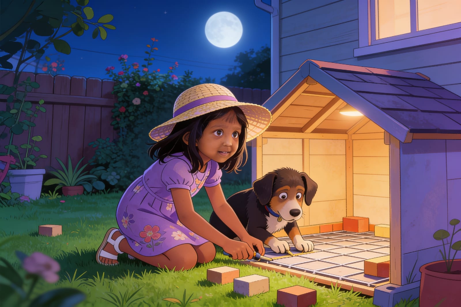 The Blocky Light in the Backyard — illustration for page 11
