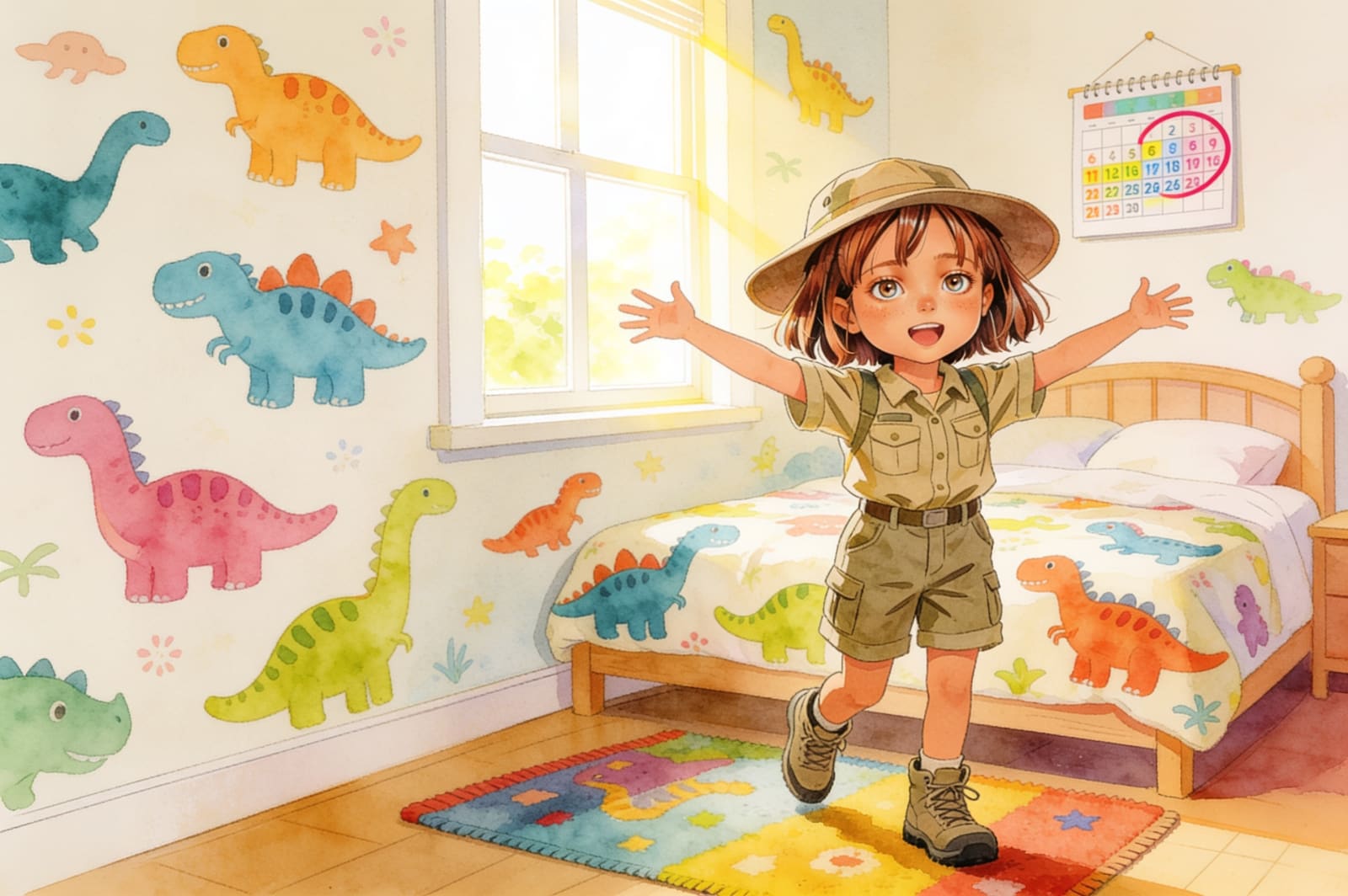 Aahana's Dinosaur Adventure — illustration for page 1