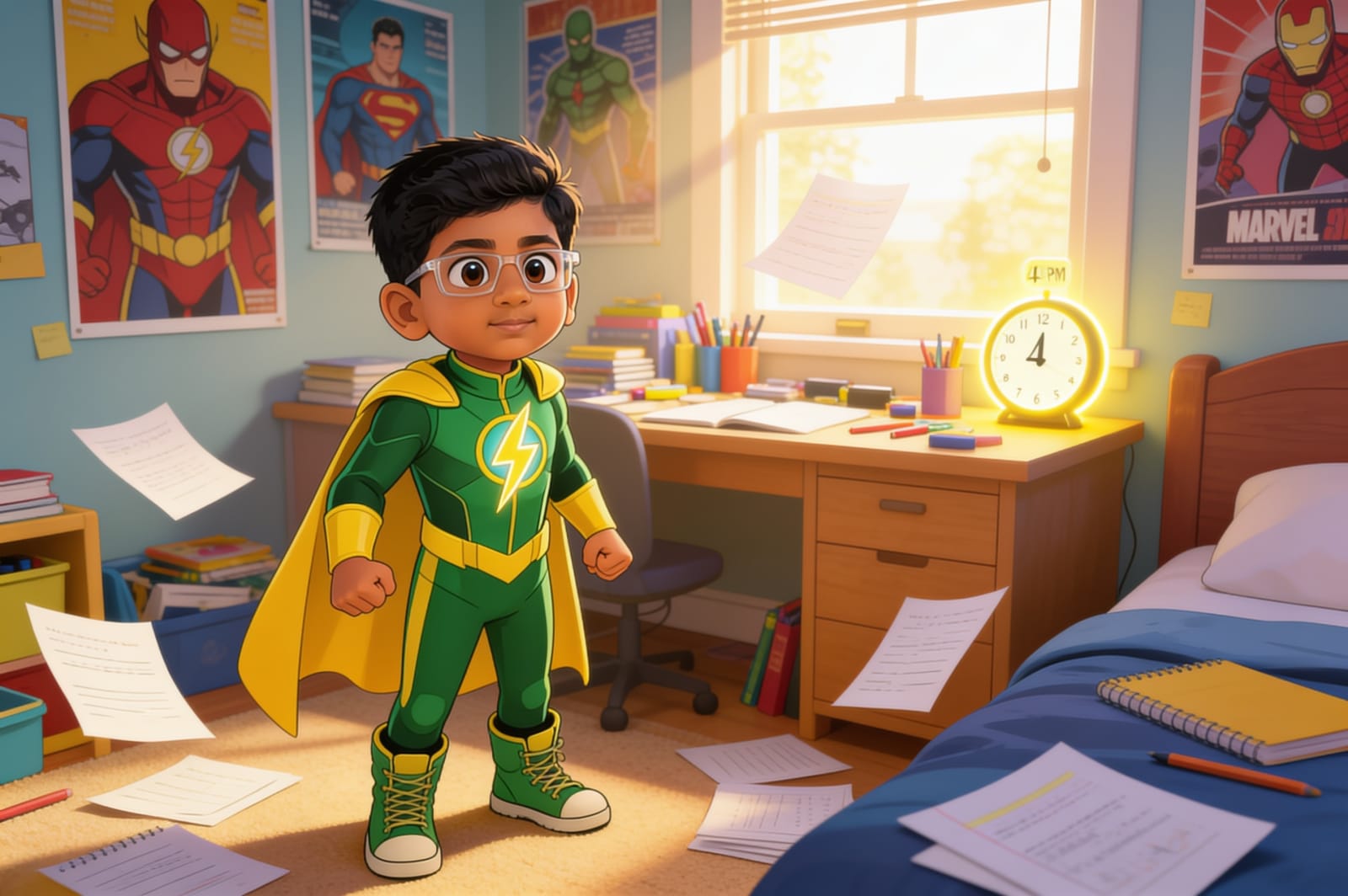 Saadhan the Homework Hero — illustration for page 1