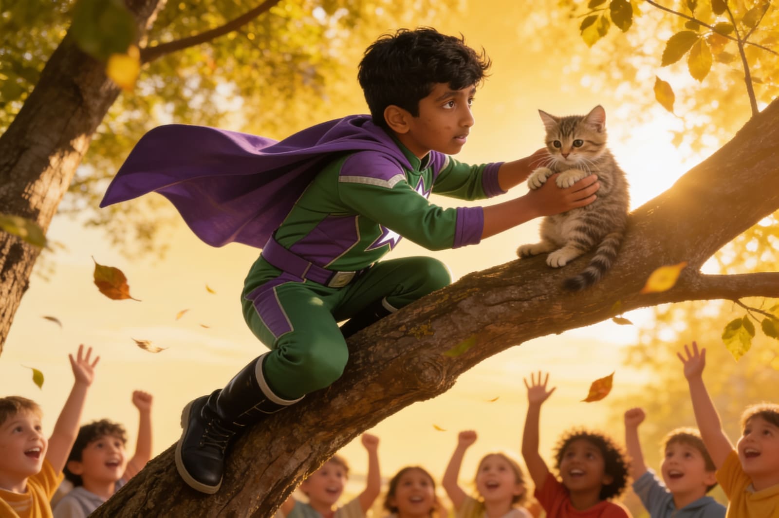 Saaadhan and the Homework Hero League — illustration for page 11