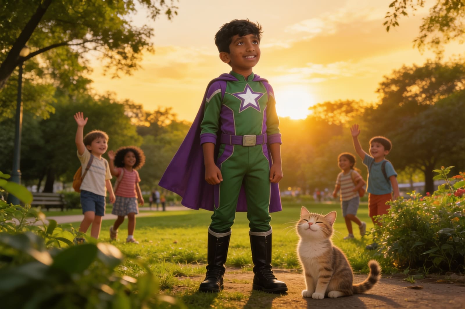 Saaadhan and the Homework Hero League — illustration for page 13