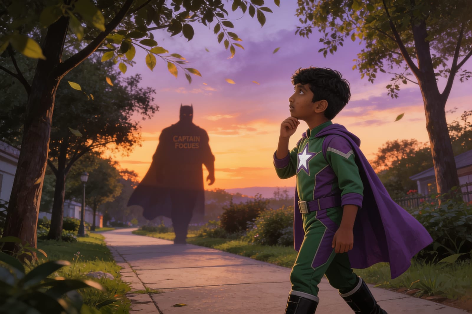 Saaadhan and the Homework Hero League — illustration for page 14