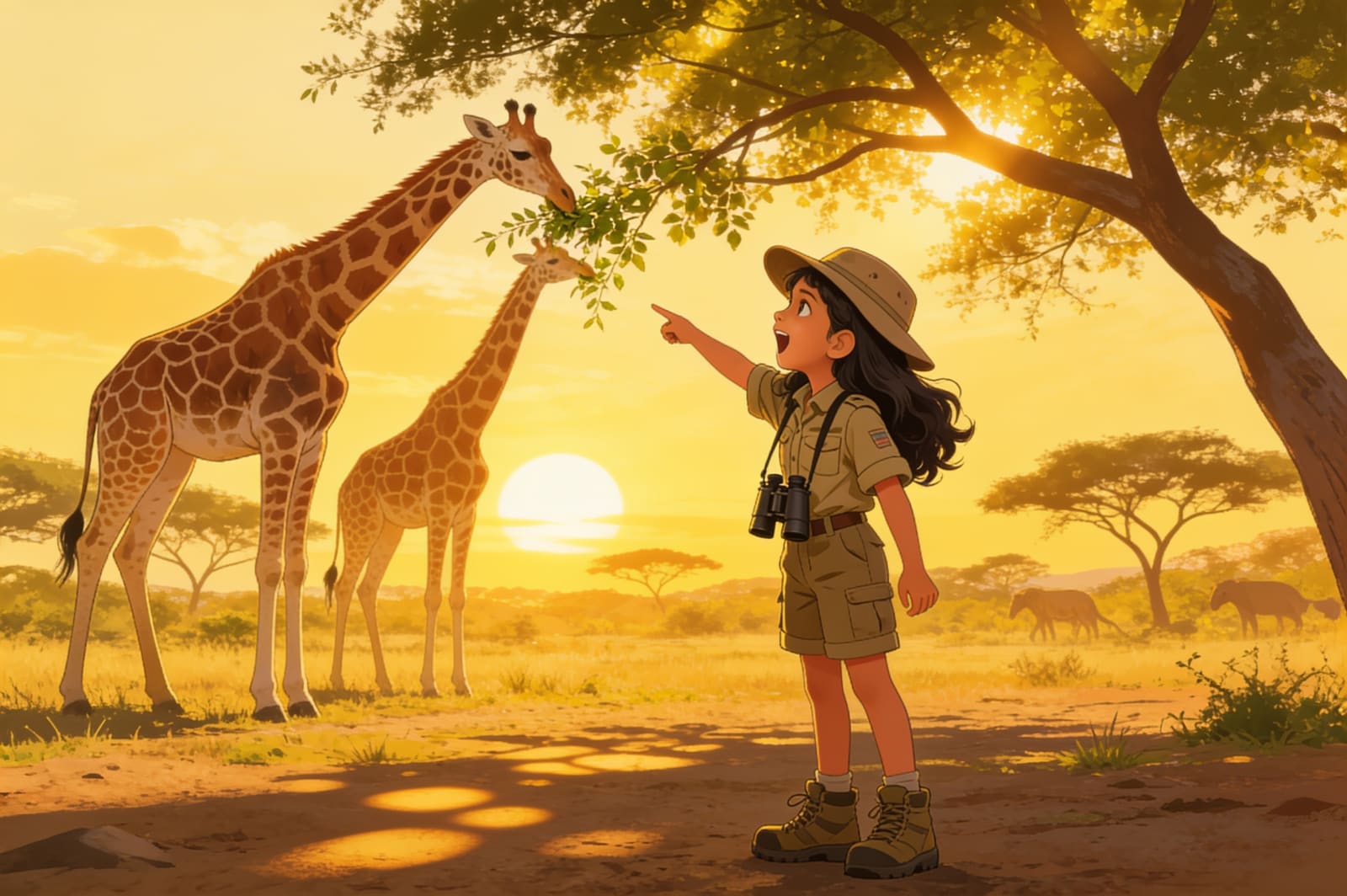 Shreya's Wild Safari Adventure — illustration for page 3