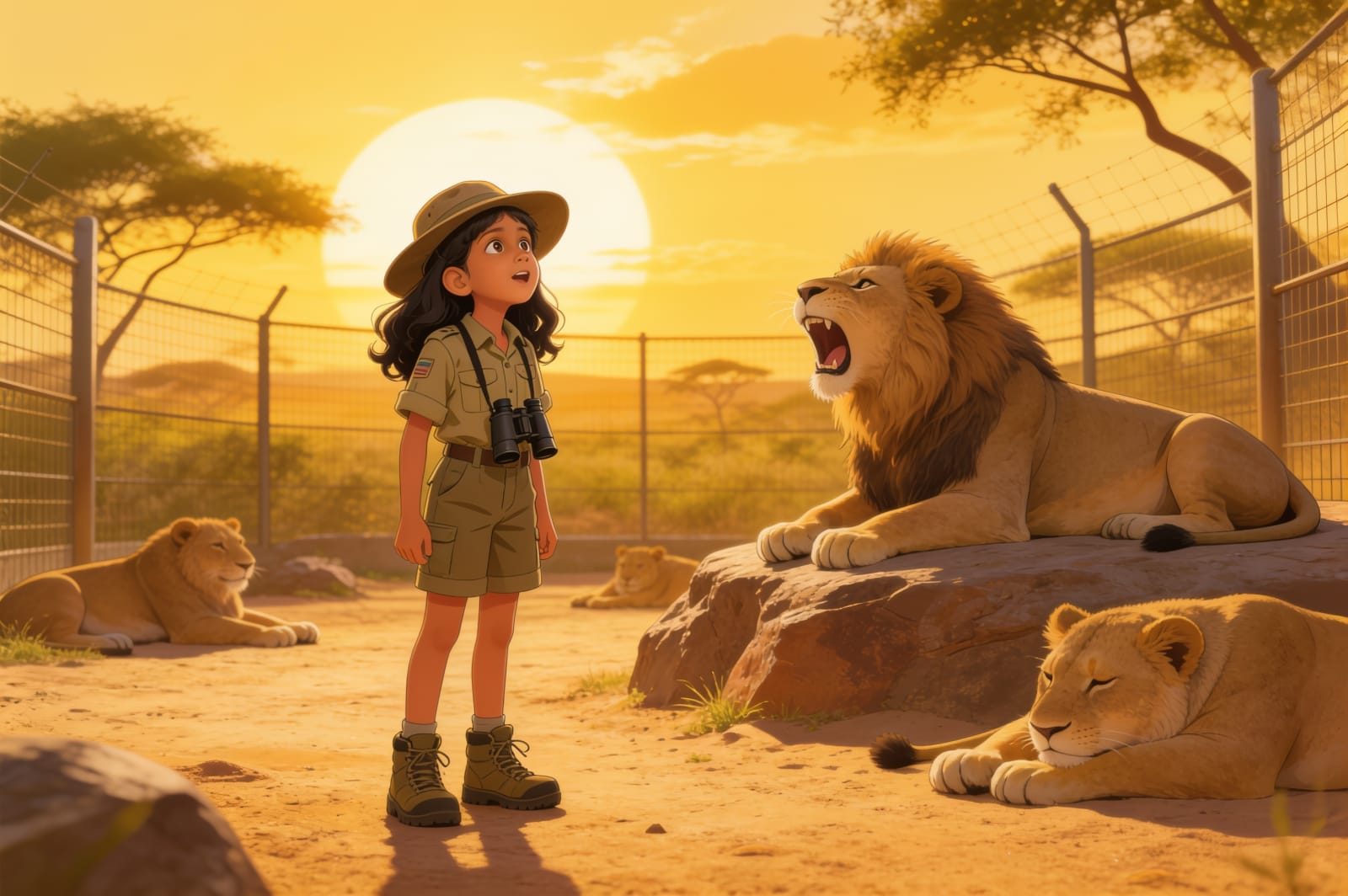 Shreya's Wild Safari Adventure — illustration for page 4