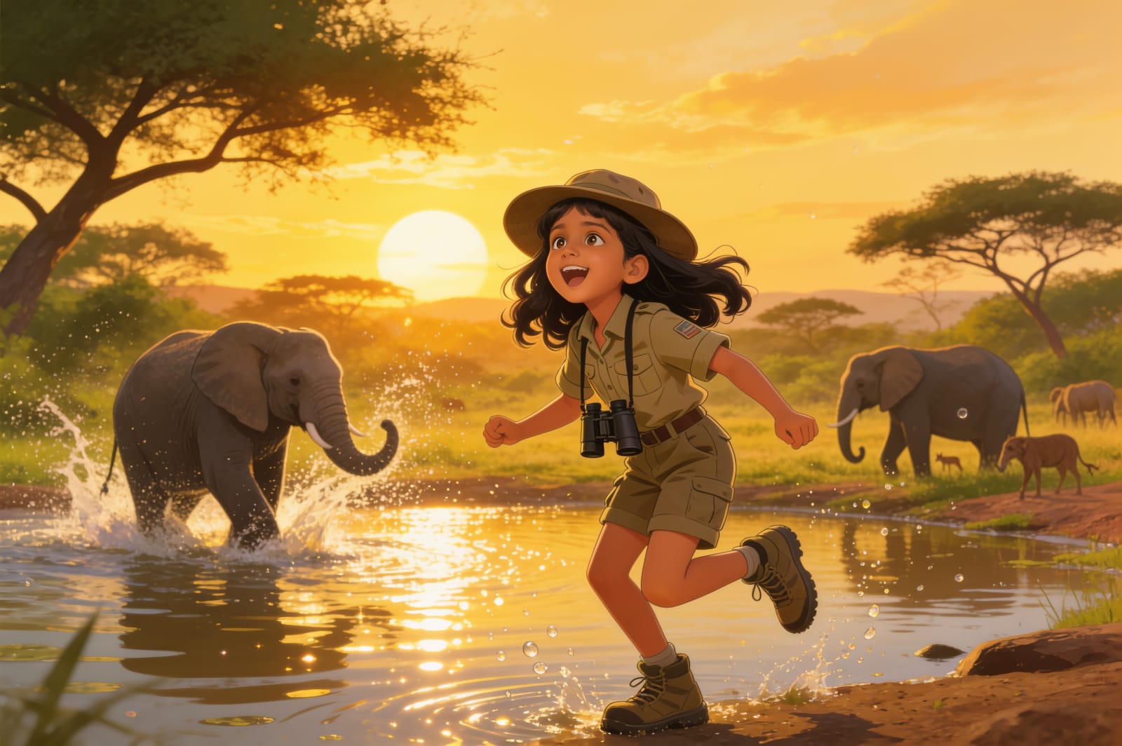 Shreya's Wild Safari Adventure — illustration for page 5